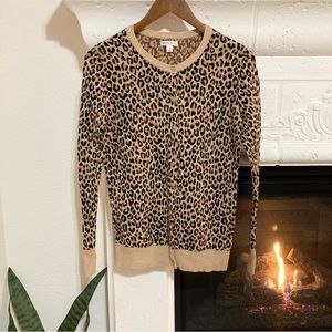 Leopard Print Cardigan - Tan and Black Small Excellent Condition